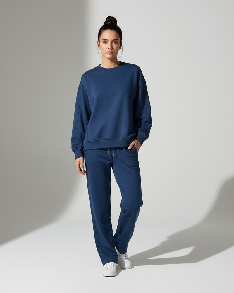 ست بلوز و اسلش دورس توکرکی زنانه 4130 - آبی تیره