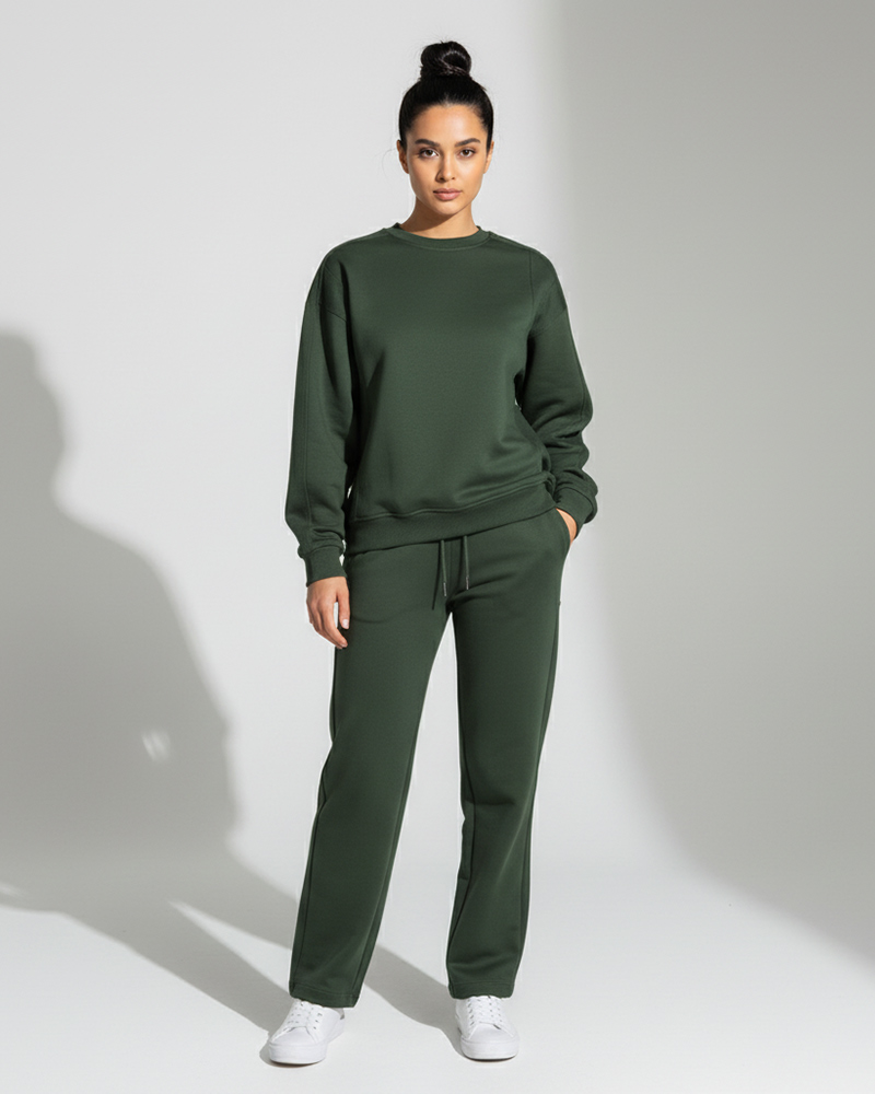 ست بلوز و اسلش دورس توکرکی زنانه 4130 - سبز ارتشى