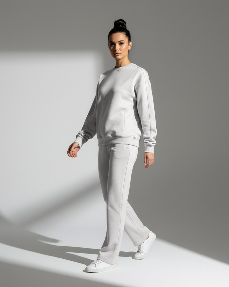 ست بلوز و اسلش دورس توکرکی زنانه 4130 - طوسی