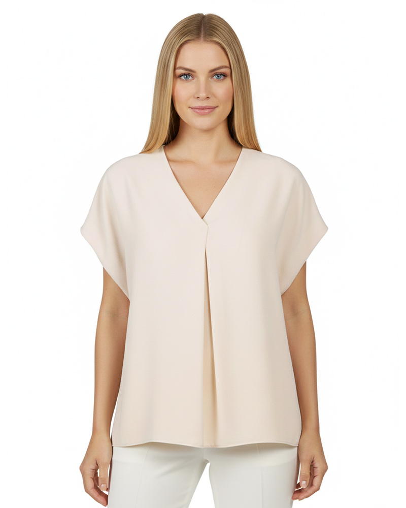 شومیز ساده یقه هفت زنانه 304375 - کرمى