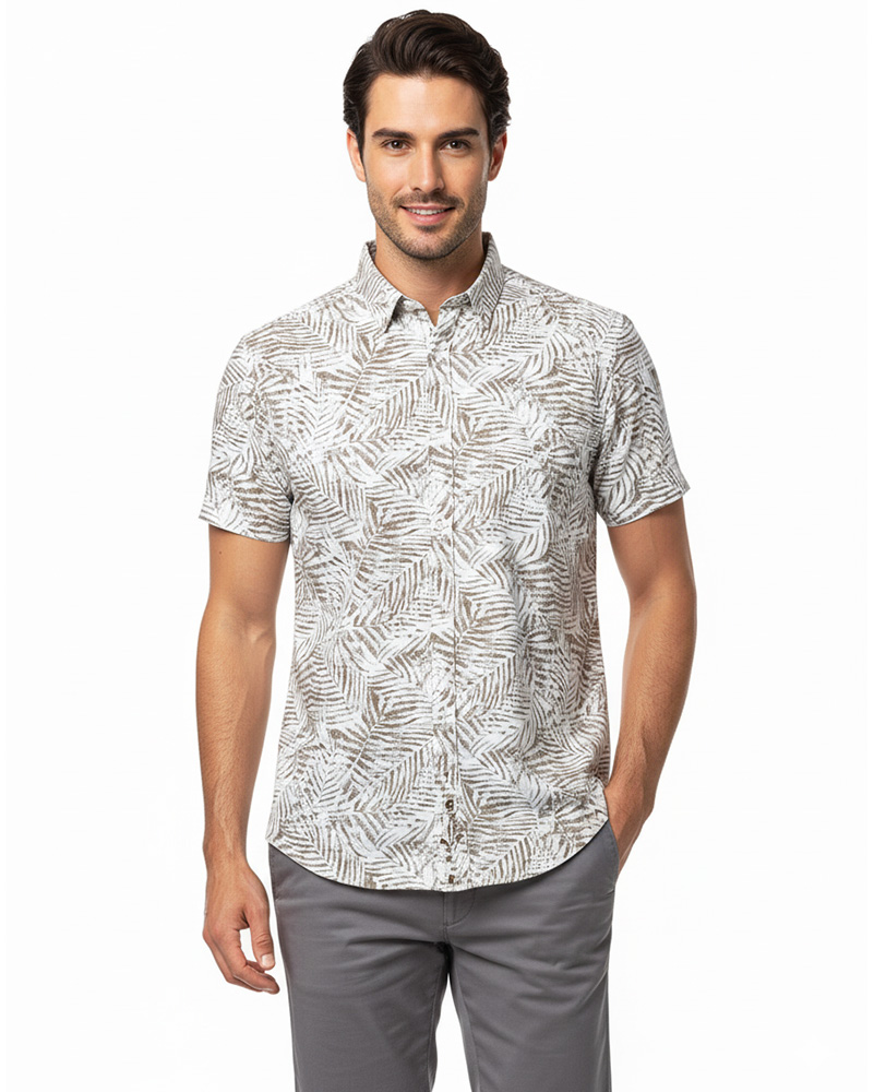 پیراهن هاوایی مردانه 4022 - طوسی