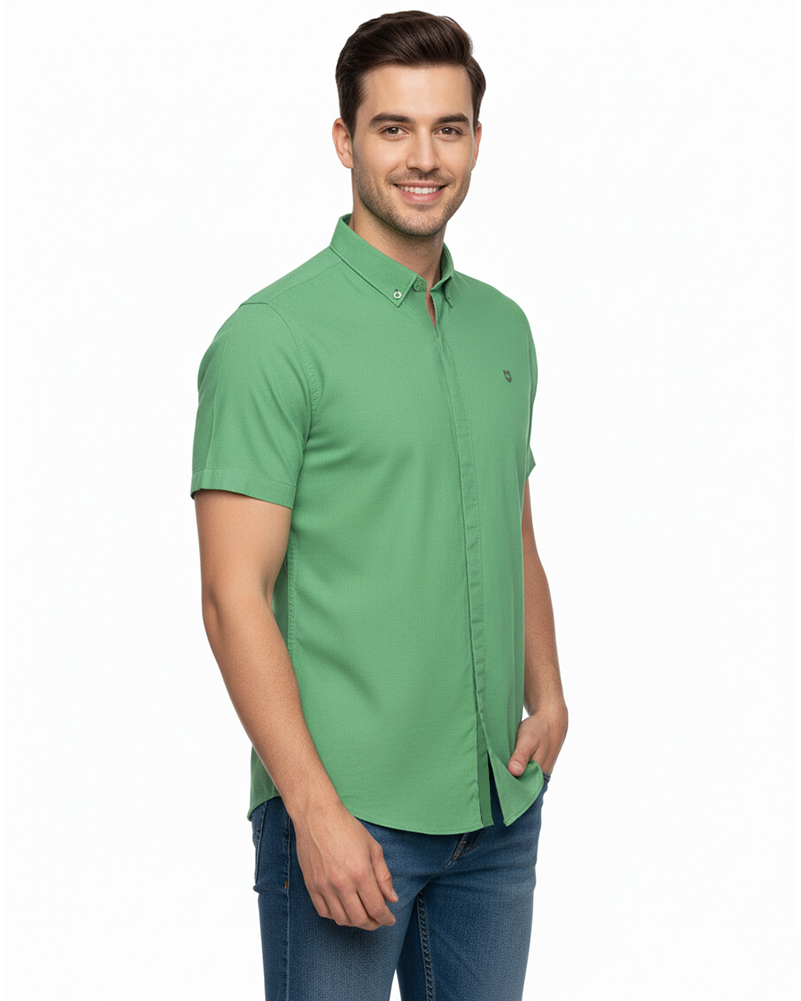 پیراهن ساده مردانه 4041 - سبز خزه‌اى