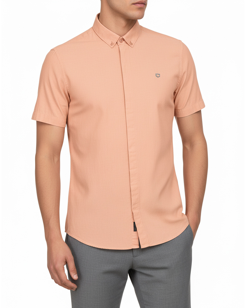 پیراهن ساده مردانه 4041 - گلبهی