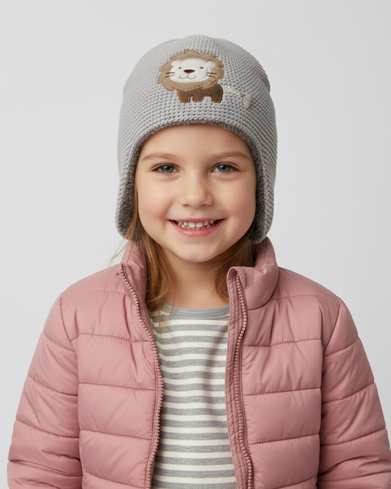 کلاه بافت بچگانه 84004 - خاکستری