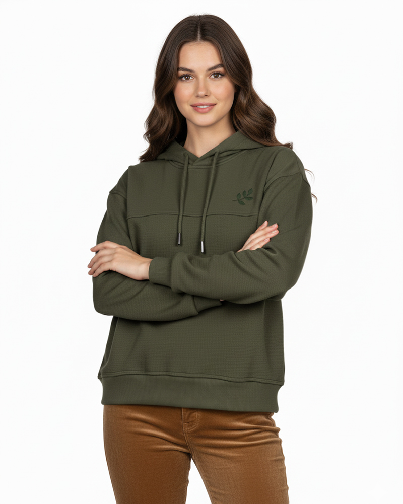 هودی دورس طرح برگ زنانه 4144 - زیتونی سیر