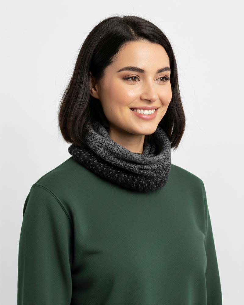 کلاه اسکارفی برفکی 30178 - مشکی