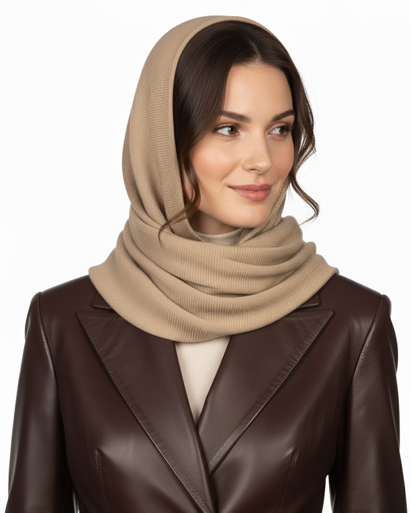 شال گردن بافت رینگی 25060 - خاکی