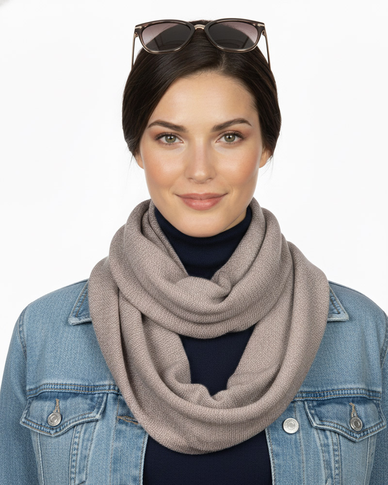 شال گردن بافت رینگی 25060 - طوسی