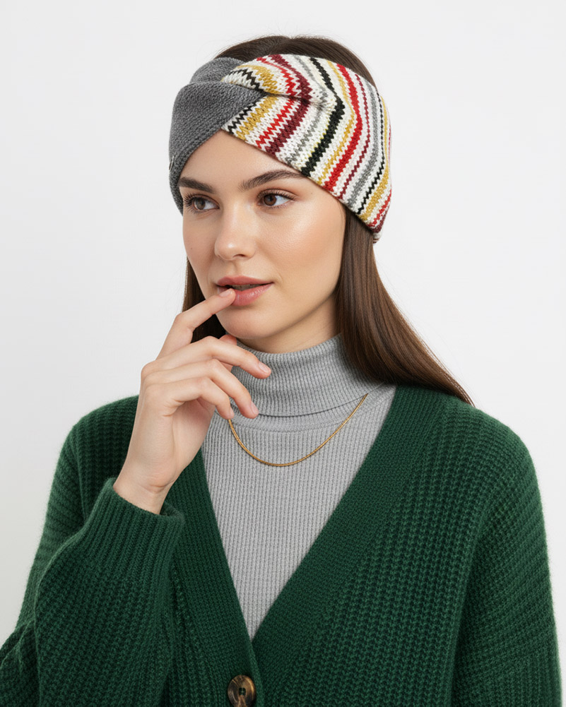 هدبند بافت پروانه ای 34032 - خاکستری تیره