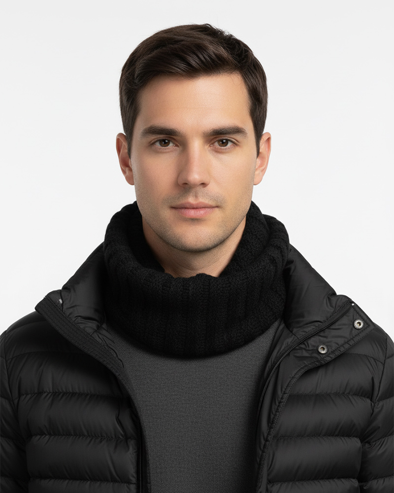 شال رینگی دو رنگ 23019 - مشکی