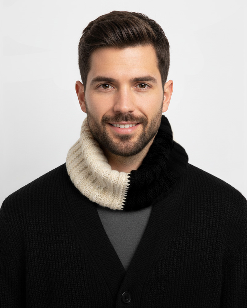 شال رینگی دو رنگ 23019 - کرمى