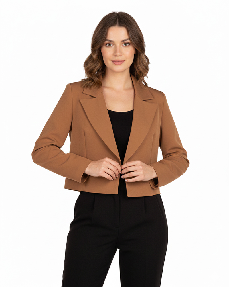 کت مجلسی زنانه 1171 - قهوه‌ای تیره