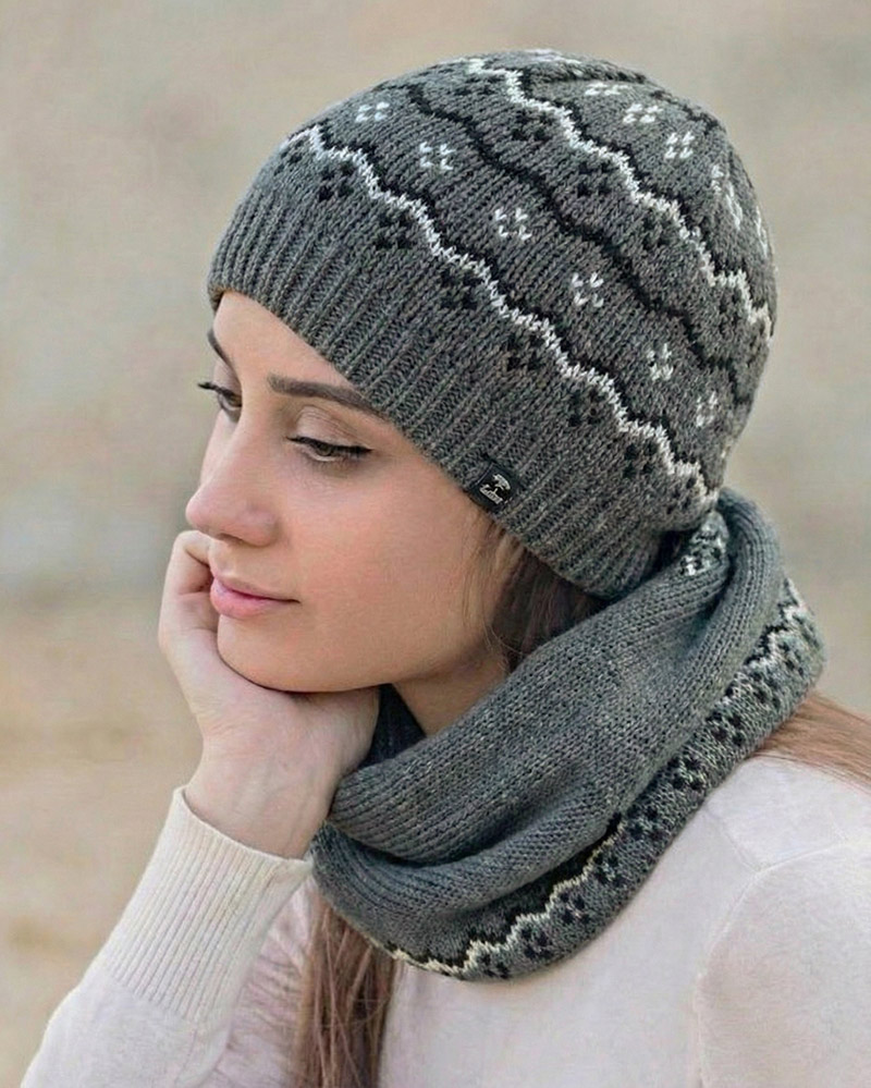 ست کلاه و شال گردن20091 - خاکستری