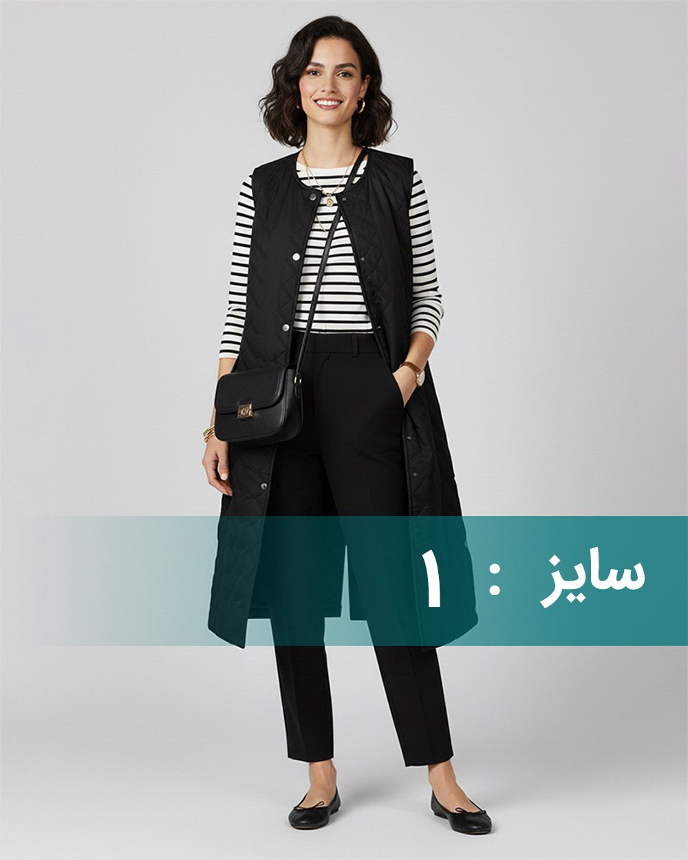 کاپشن پافر بلند زنانه 3042 - مشکی