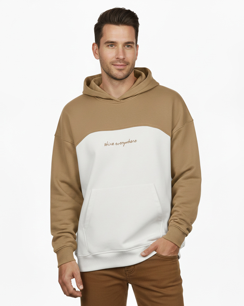 هودی دورس دو رنگ مردانه 041770 - بادامی