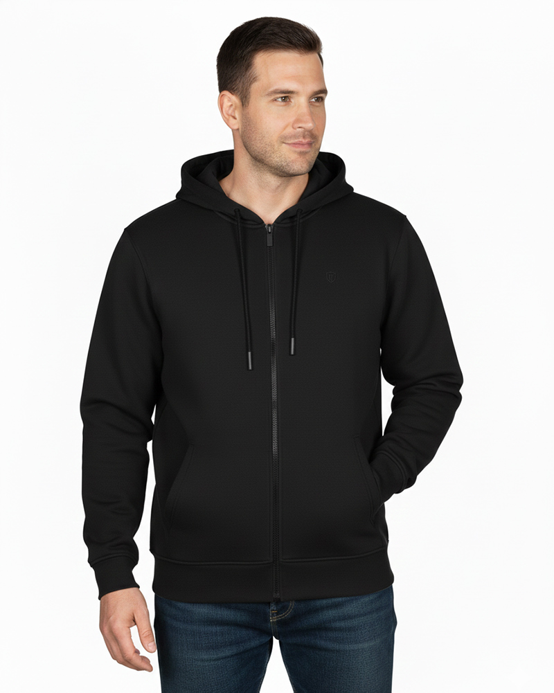 سویشرت کلاه دار توکرکی سایز بزرگ مردانه 4031 - مشکی