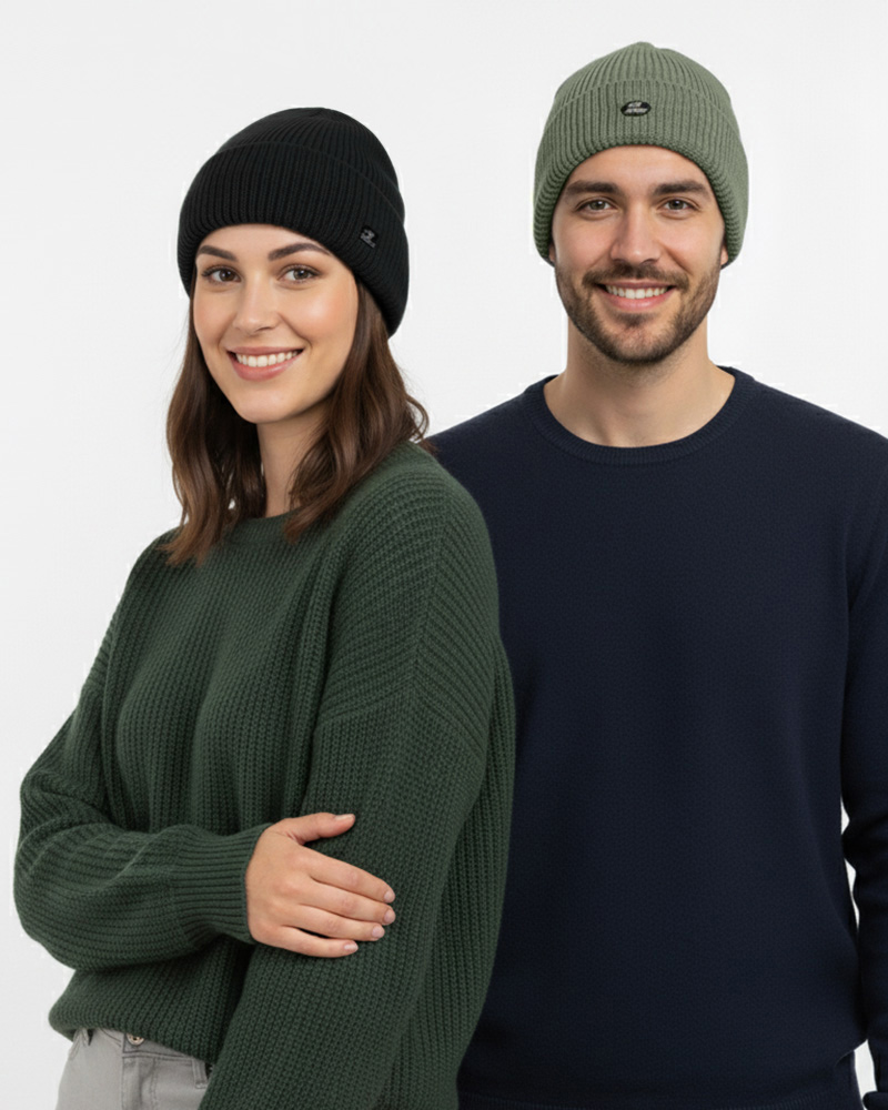 کلاه بافت ساده یونیسکس 30031 - مشکی