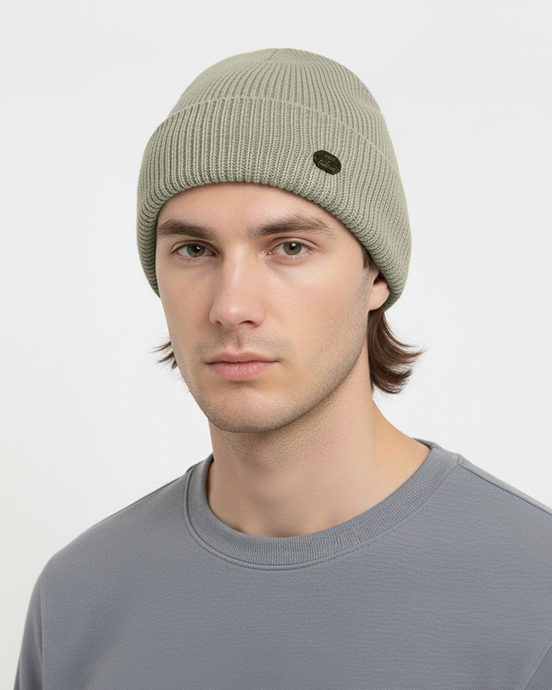 کلاه بافت ساده یونیسکس 30031 - خاکی