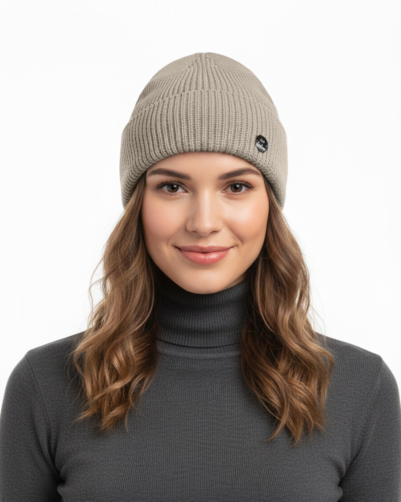 کلاه بافت ساده یونیسکس 30031 - خاکستری
