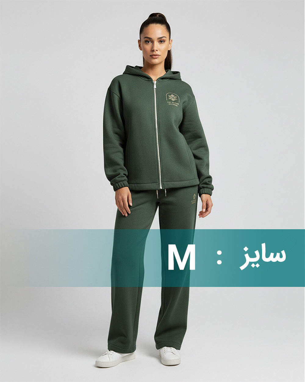 ست سویشرت و شلوار دورس توکرکی زنانه 4059 - زیتونی سیر