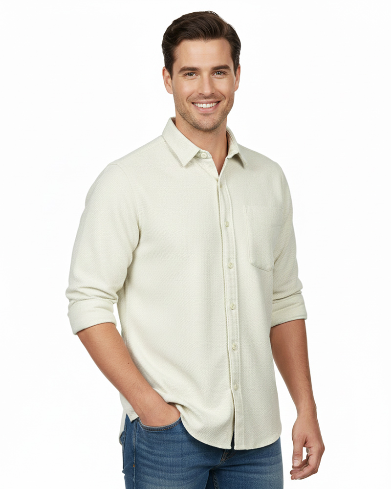 پیراهن آستین بلند جودون مردانه 4544 - کرمى