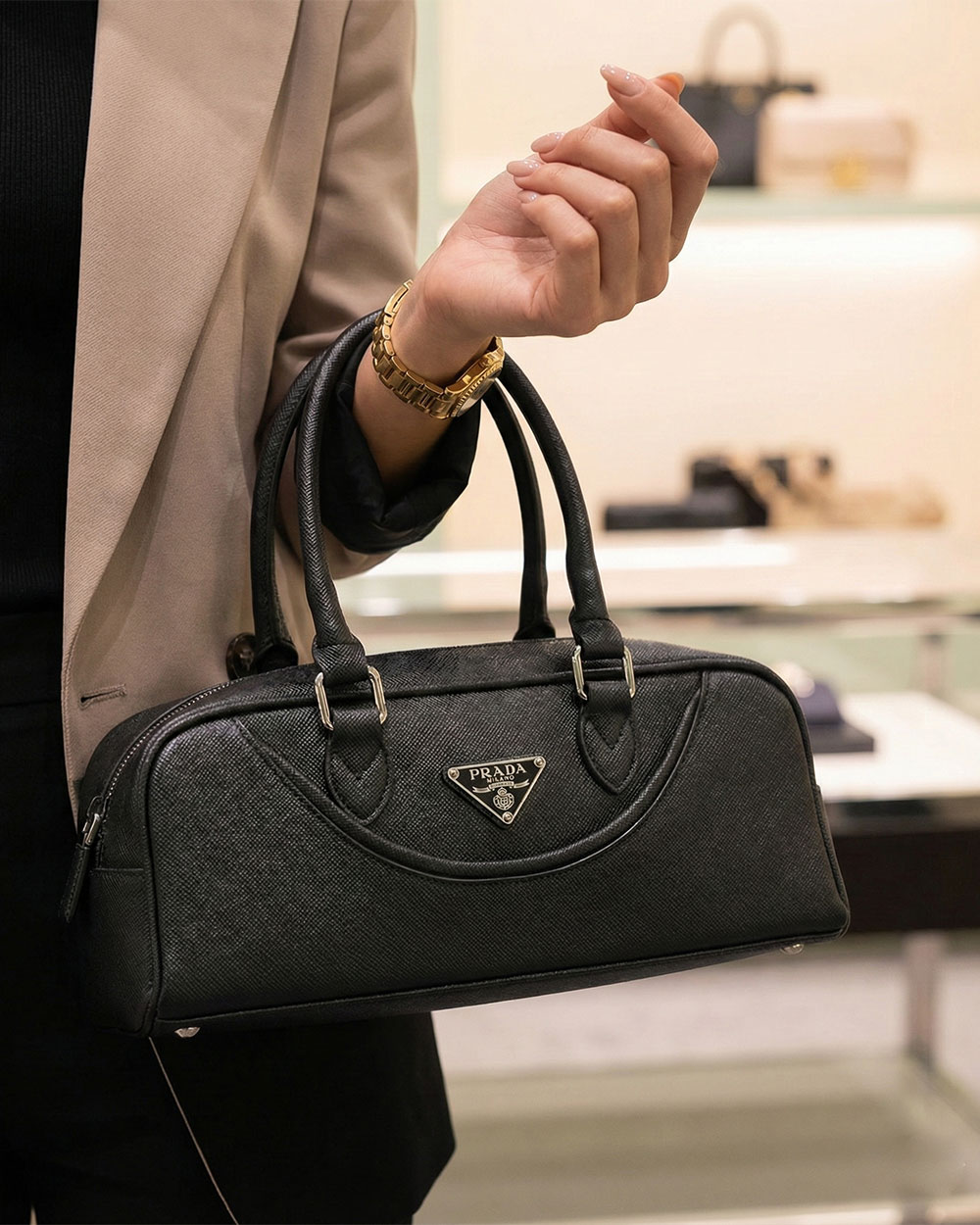 کیف دستی پرادا زنانه LZDPDM51 - مشکی