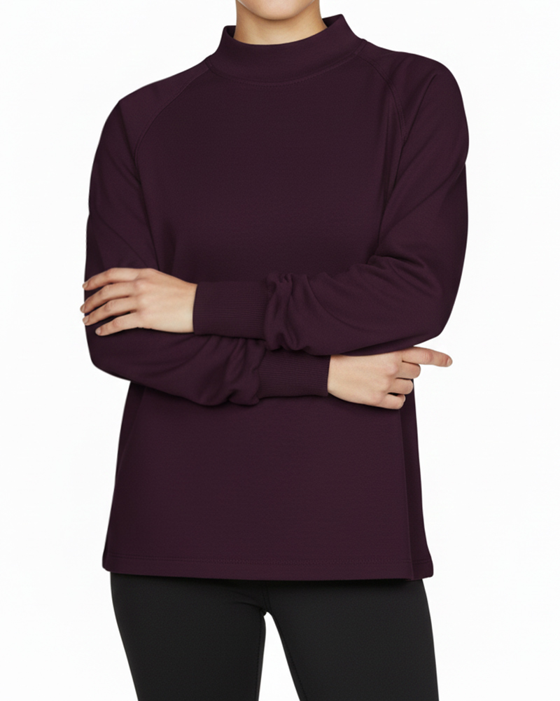 بلوز دورس بیسیک زنانه 3294 - بادمجانی